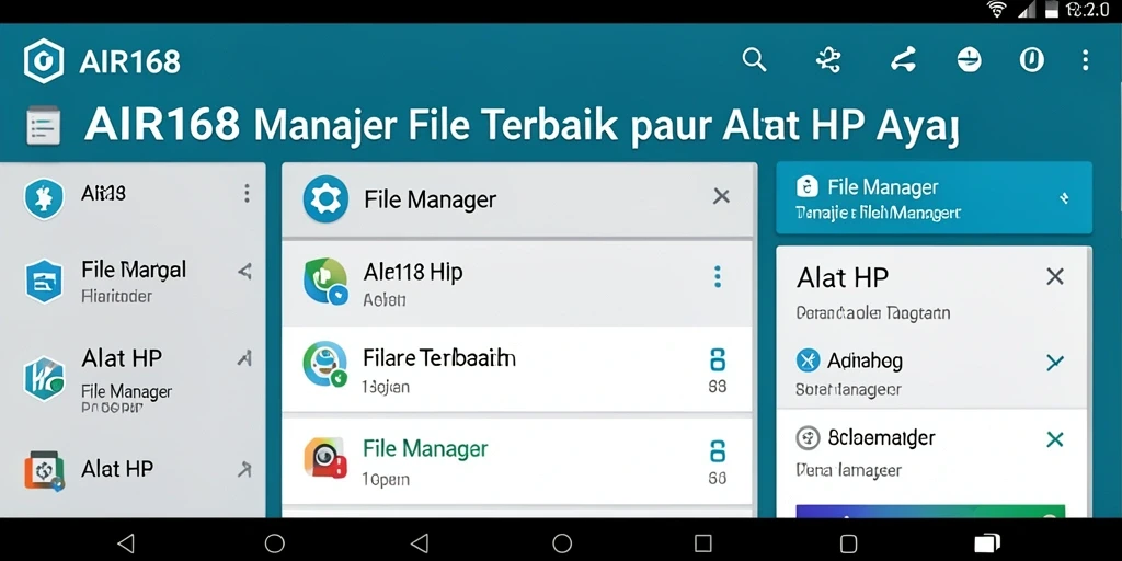 Tampilan antarmuka aplikasi File Manager AIR168 yang intuitif dan efisien.