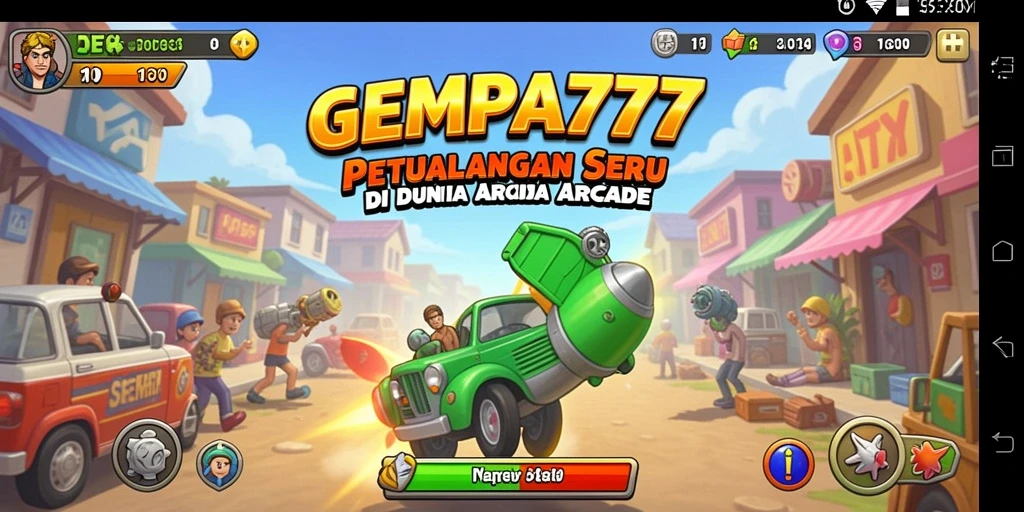Tampilan menarik dari antarmuka GEMPA777 dalam permainan Arcade.