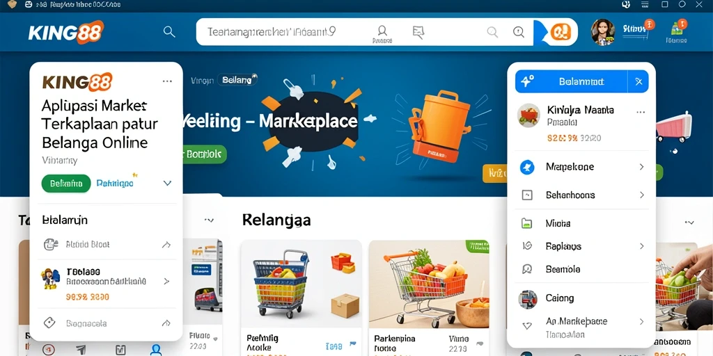 Antarmuka menarik dari aplikasi KING88 yang mudah digunakan untuk berbelanja.