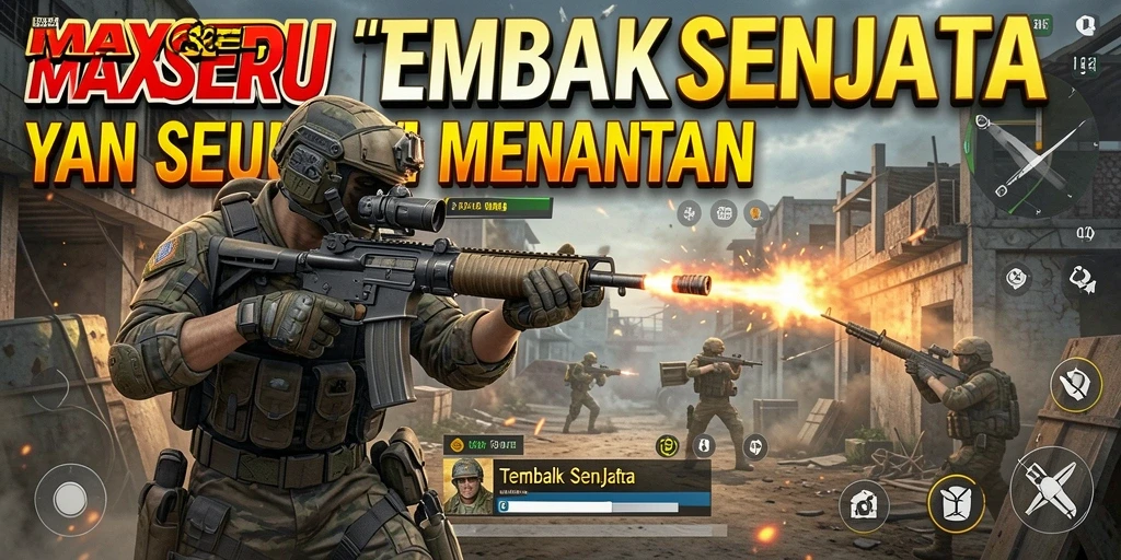 Antarmuka permainan Tembak Senjata yang dinamis dan menarik.