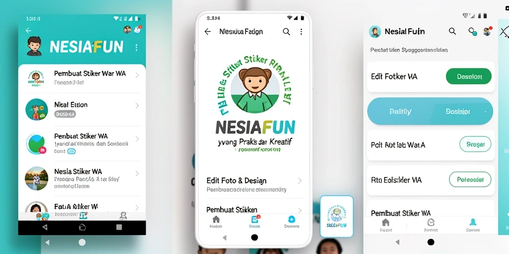 Antarmuka aplikasi NESIAFUN yang memudahkan pembuatan stiker WA.
