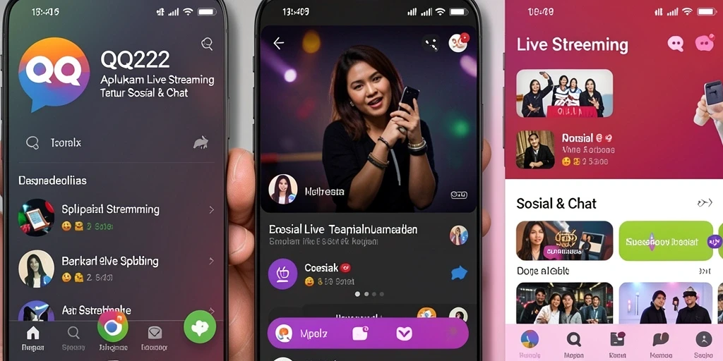 Antarmuka QQ222 yang menawan dan fungsional untuk Live Streaming.