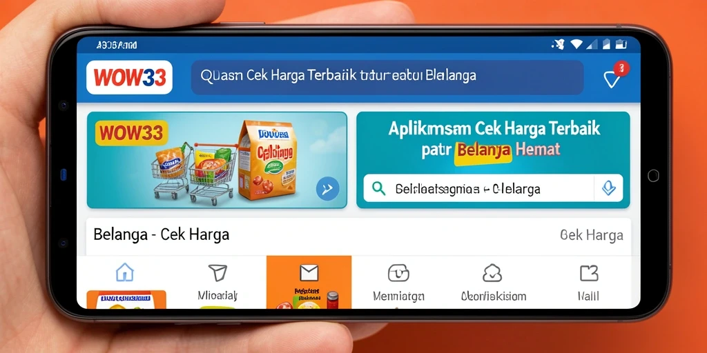 Antarmuka WOW33 menampilkan fungsi Cek Harga dengan jelas dan menarik.