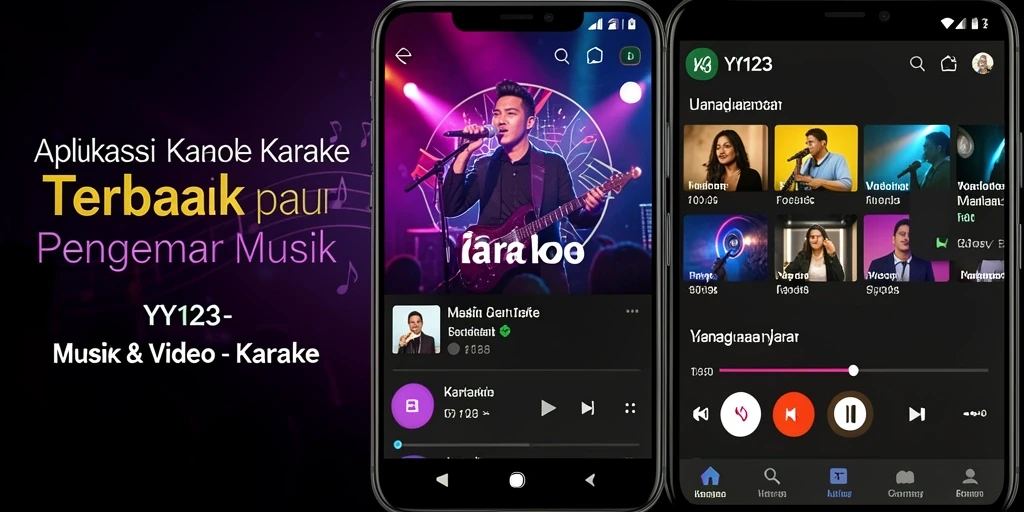 Antarmuka YY123 yang menarik dan mudah digunakan untuk karaoke.